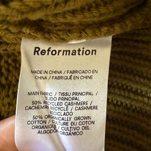 Reformation cashmere and wool sweater - olive green - size XS - Picture 5 of 7